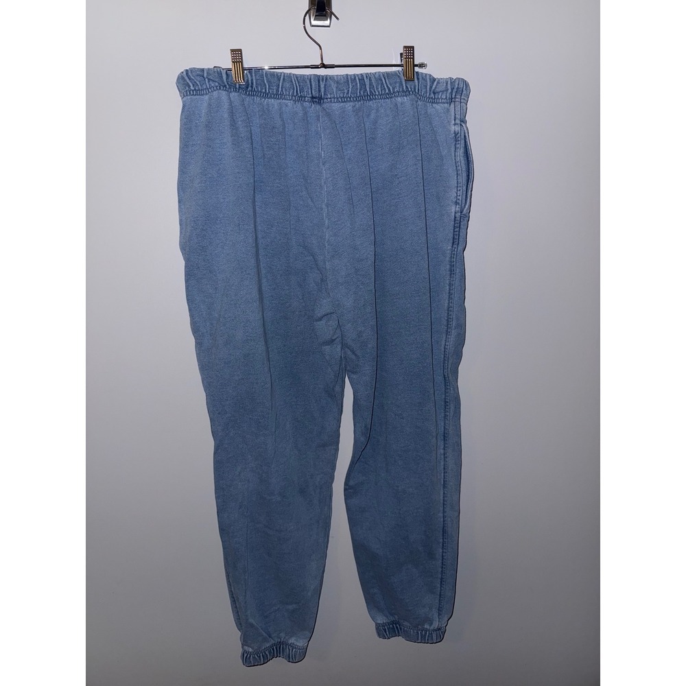 Good American Boyfriend Sweatpants Indigo Blue Cotton Joggers XL GS0455VN - Picture 2 of 4